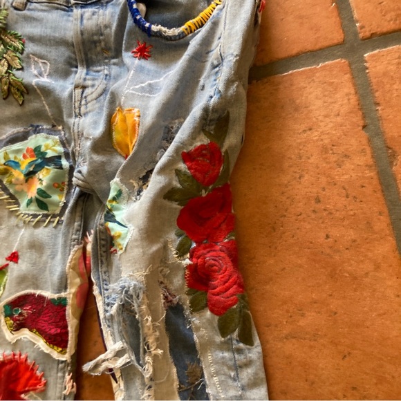 Zara Upcycled Patched Destroyed denim, jeans, - Picture 6 of 15